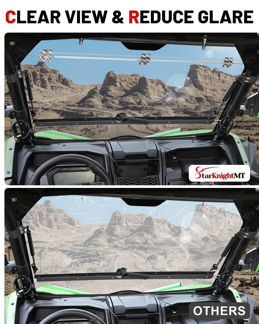 Teryx KRX 1000 Flip Windshield Clear View and Reduce Glare