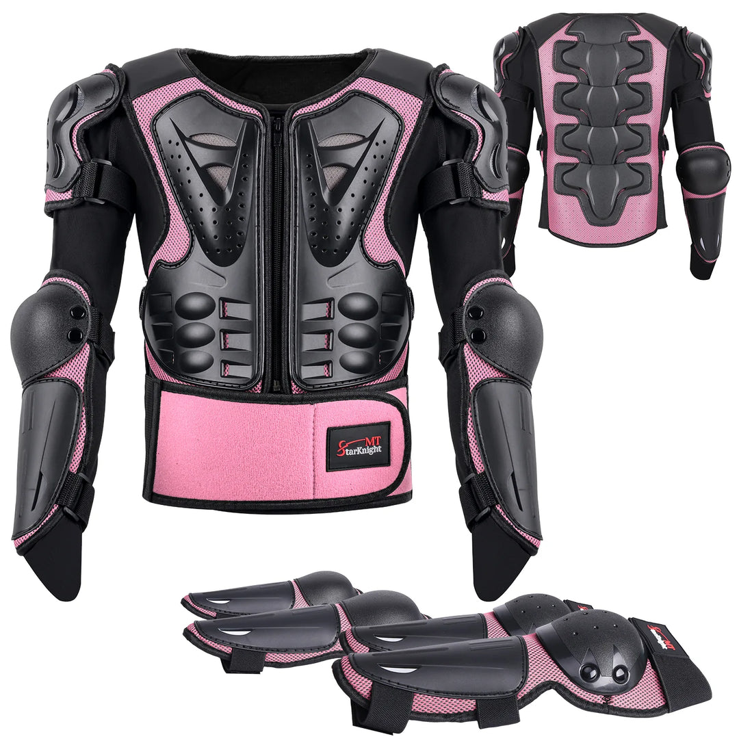 Kids Dirt Bike Armor Suit Chest Protector Ages 3-10 Pink