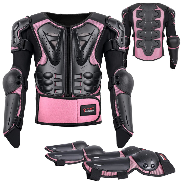 Kids Dirt Bike Armor Suit Chest Protector Ages 3-10 Pink