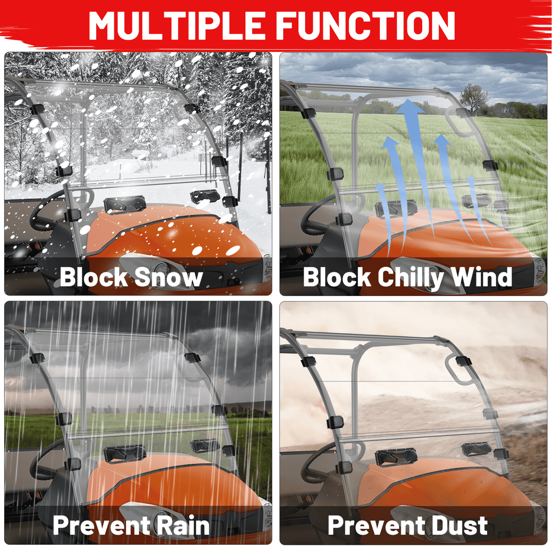 RTV 400 windshield blocl snow and wind 
