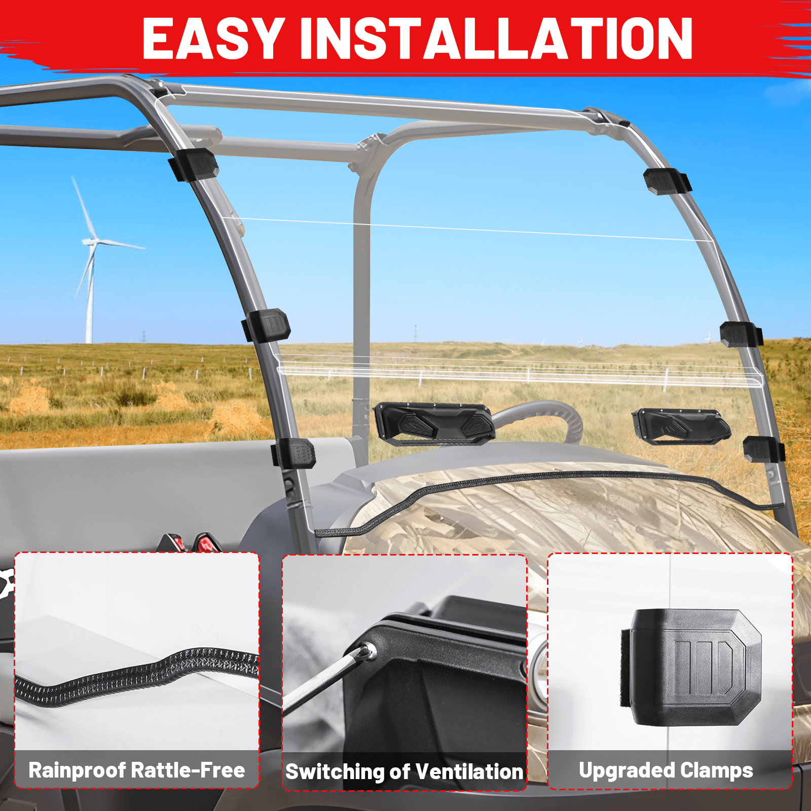 easy to install the RTV vented windshield