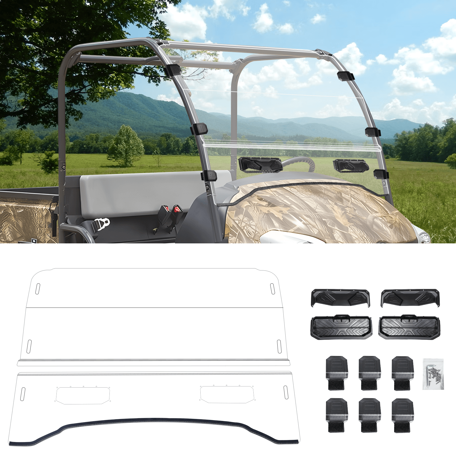 RTV 400/500/520 vented windshield package