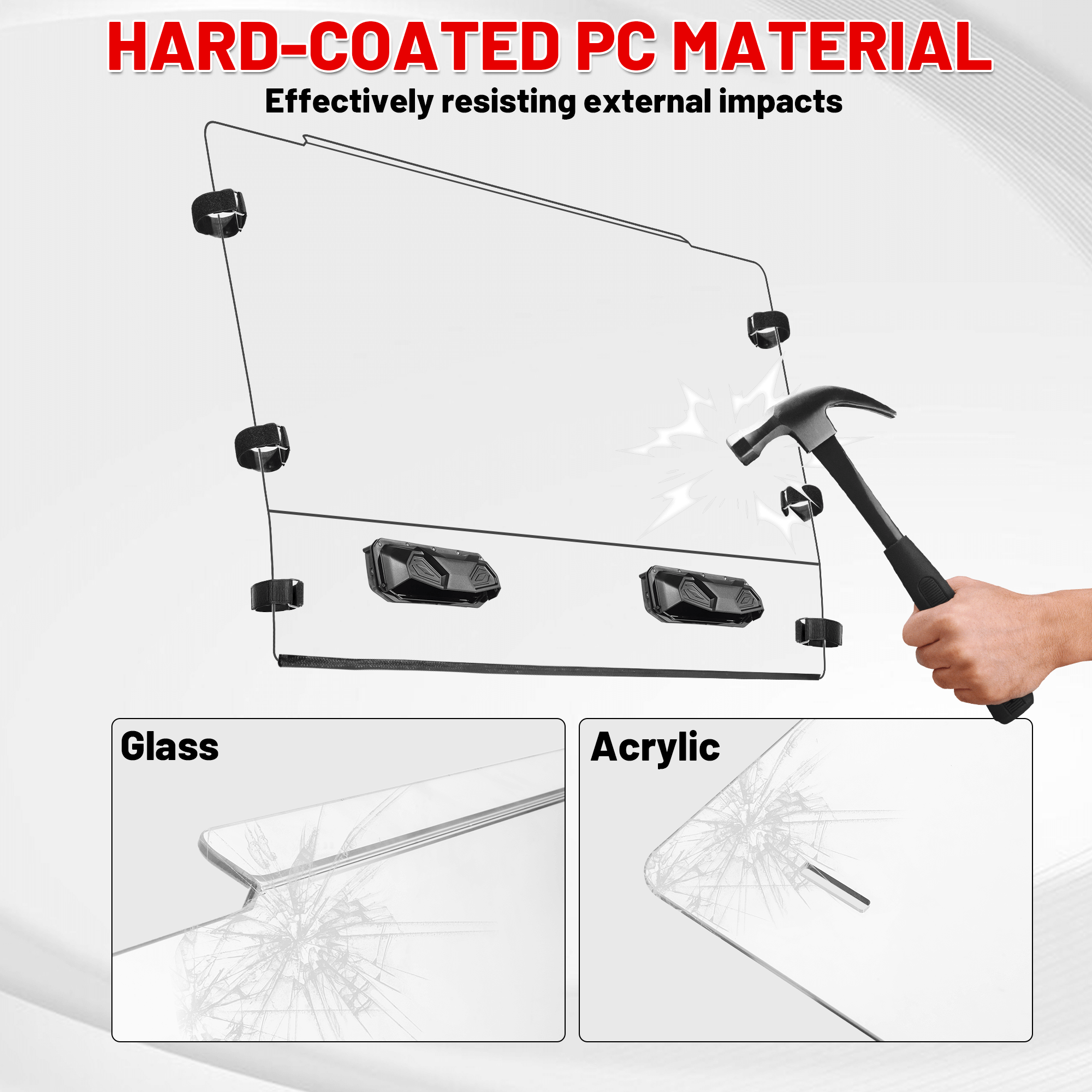 RTV X900 Vented windshield used of PC material