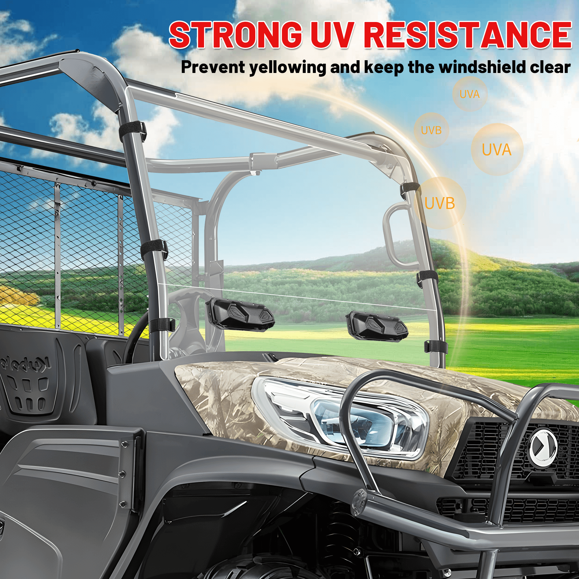 kubota rtv x900 windshield have uv resistance