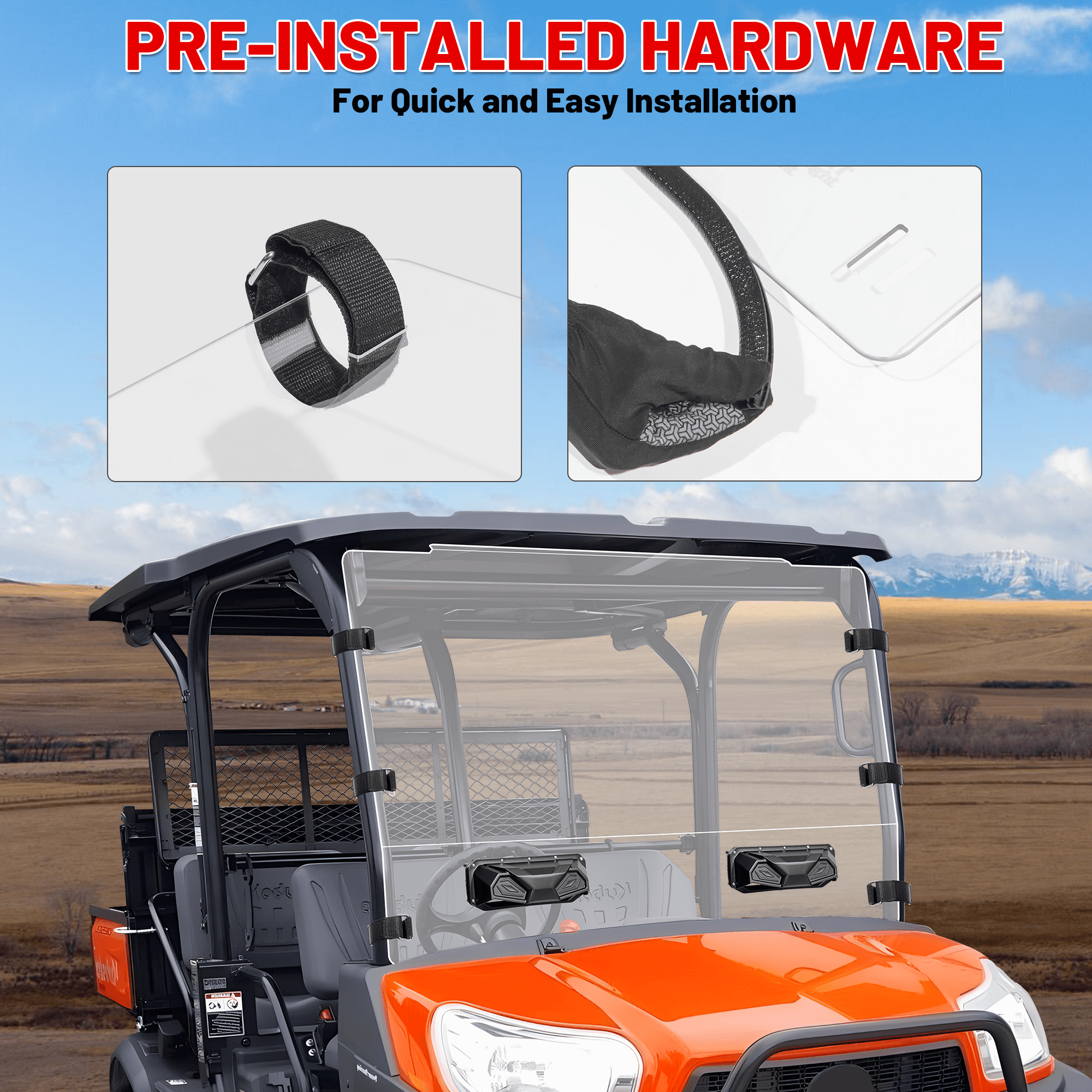 easy to install RTV x900 vented windshield
