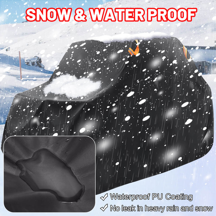snow and waterproof details of lagre 2-3 seater UTV cover