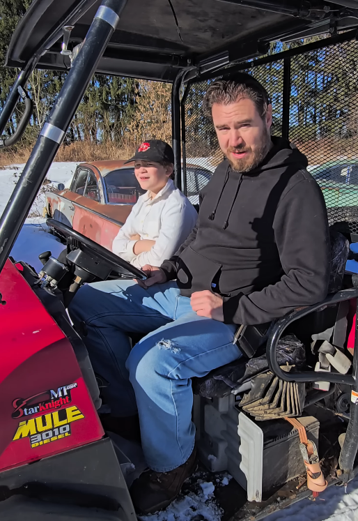 Nicks nonsense sitting on a UTV equipped with StarknightMT seat covers.