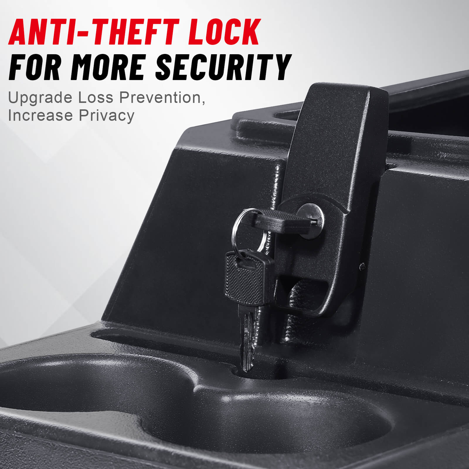 anti-theft lock of Polaris ranger 1000 center console box