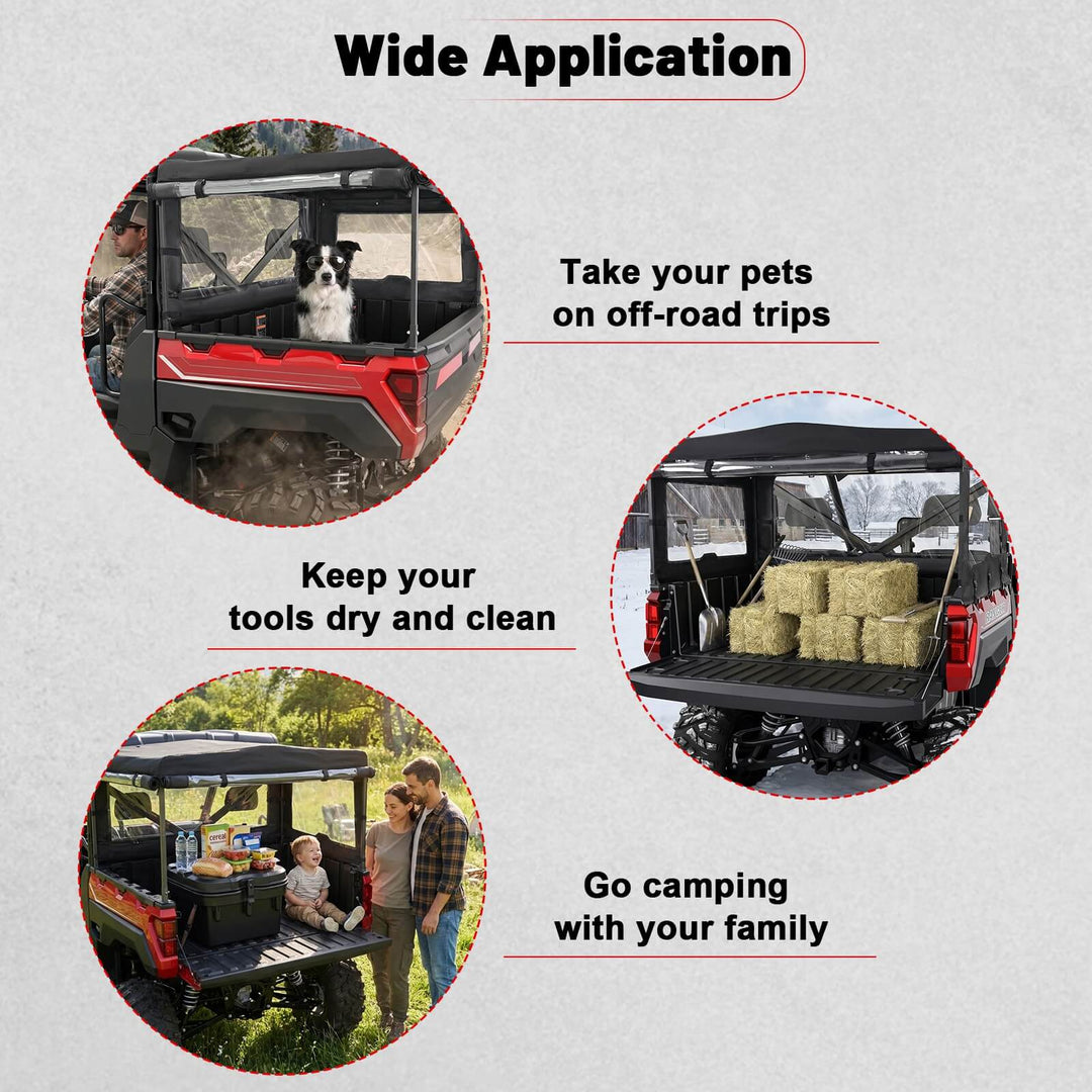 Ranger xp 1000 soft cargo camper bed cover rack wide application