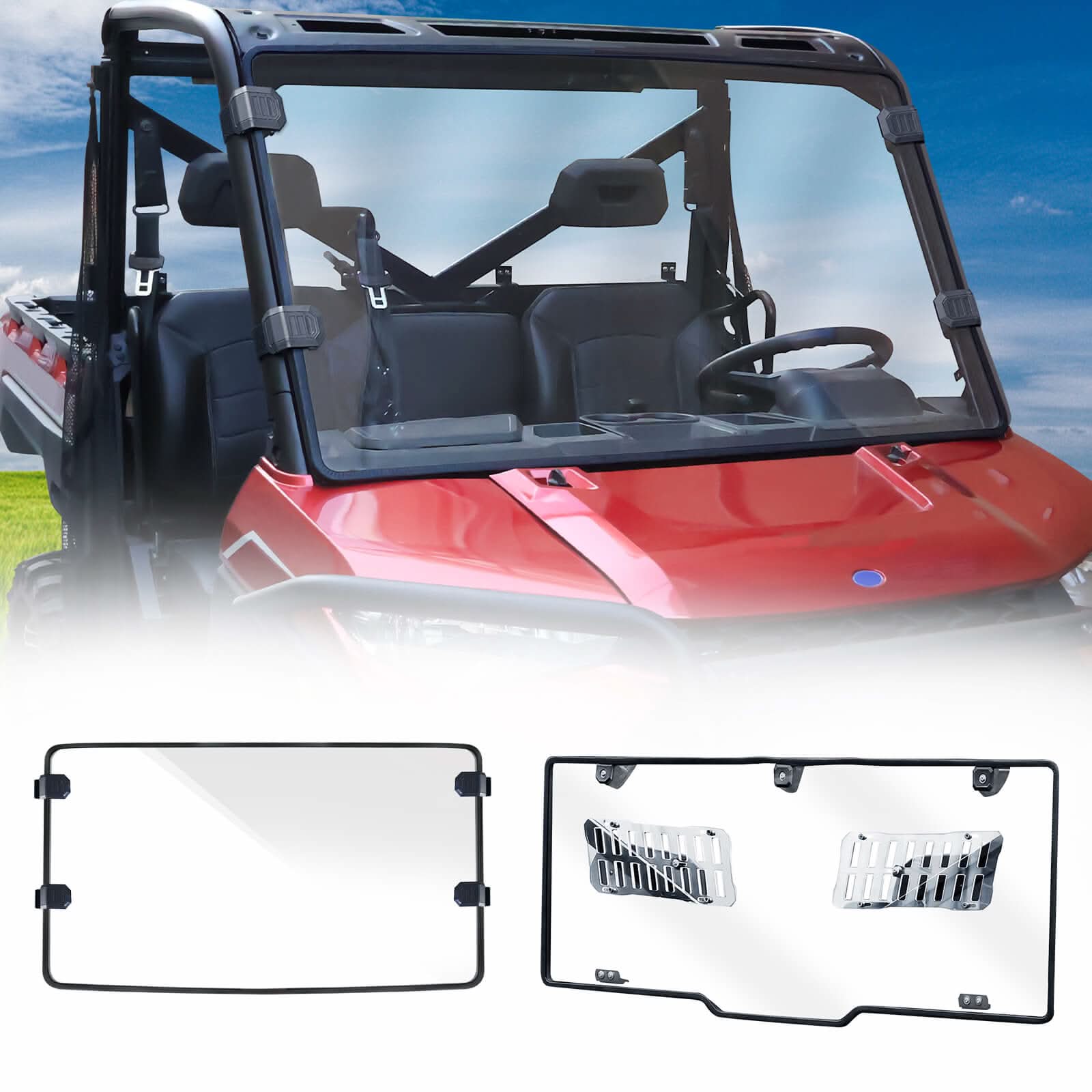 StarknightMT ranger crew 1000 full and rear vented windshield