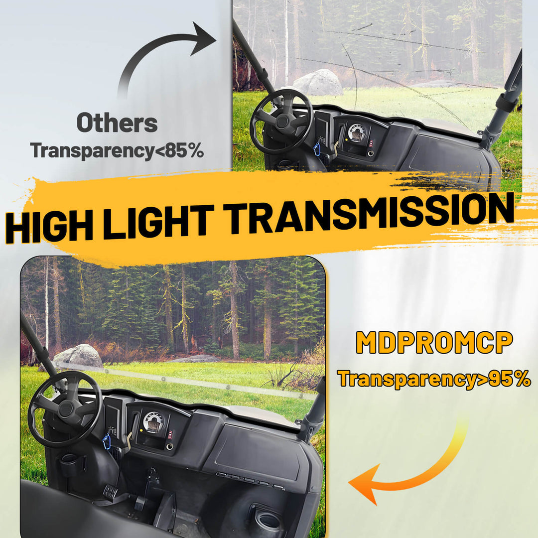 Polaris ranger midsize 400 windshield high light transmission Comparison 