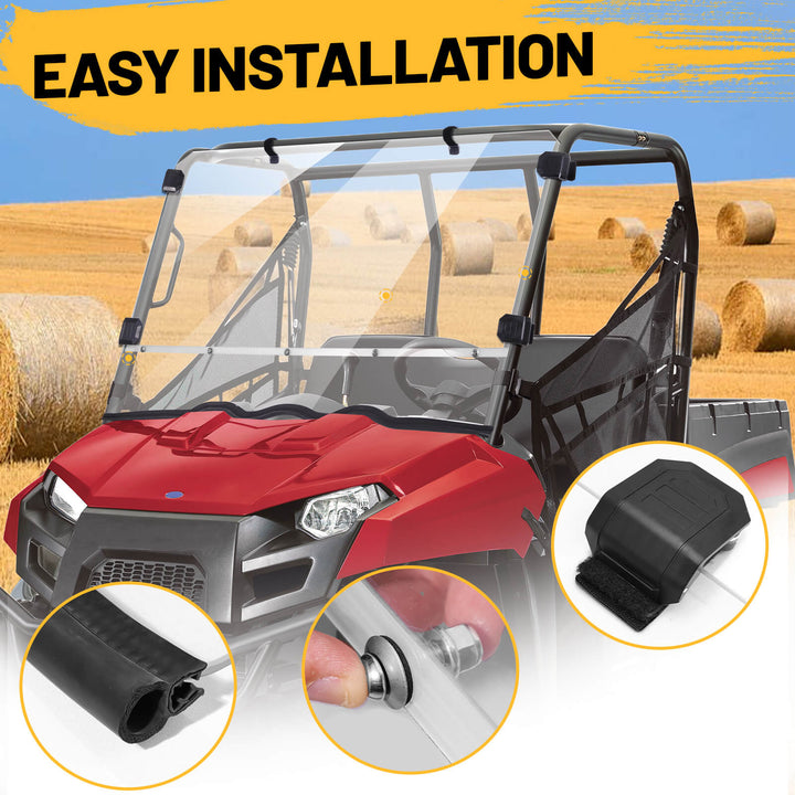 easy to install the polaris ranger midsize 400 full windshield