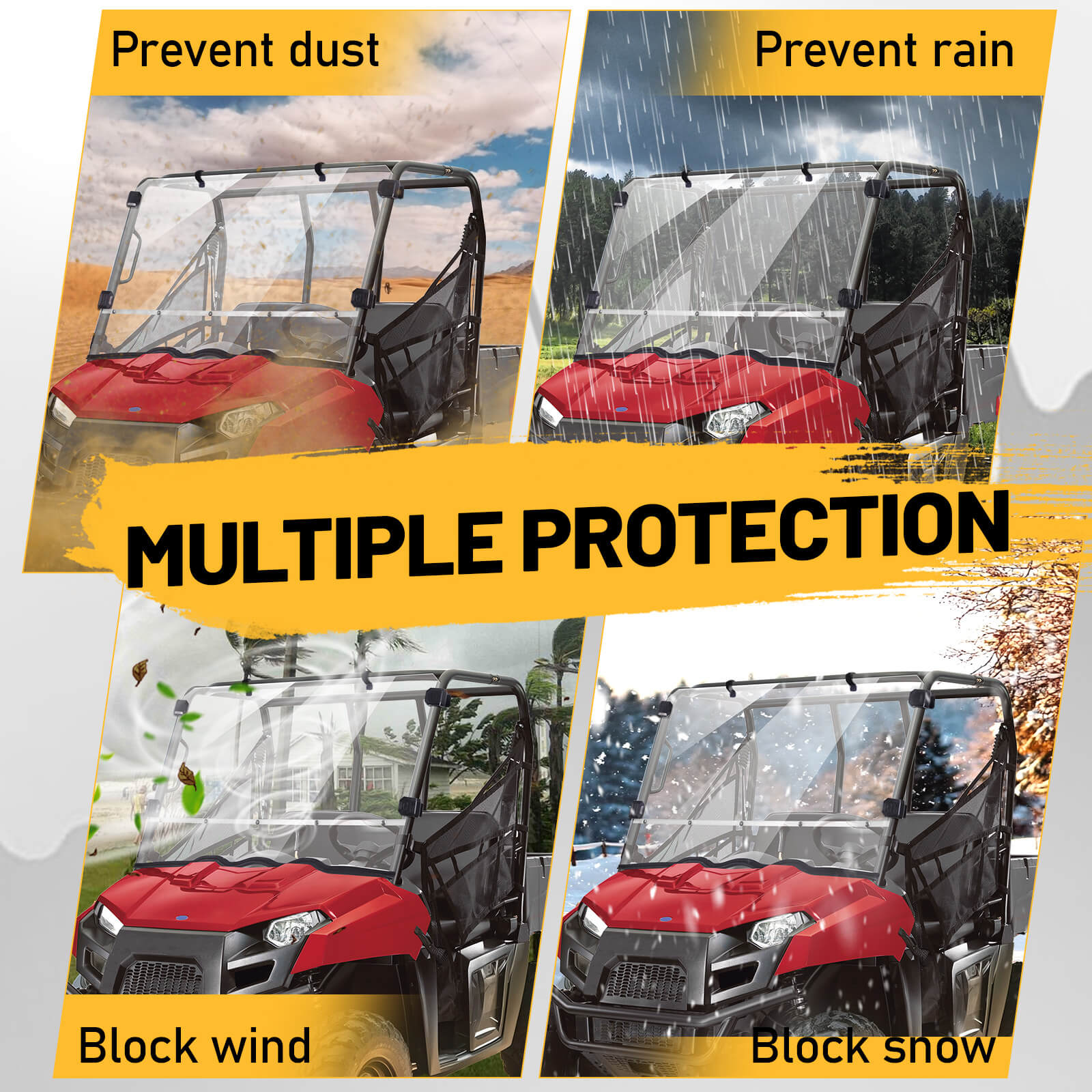 ranger midsize 400 windshield prevent dust and rain