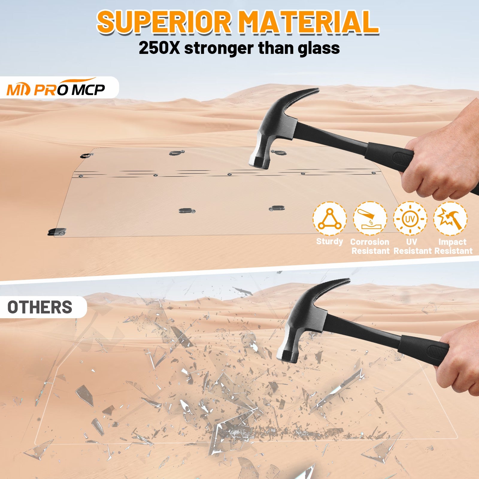 superior material of midsize rear windshield 