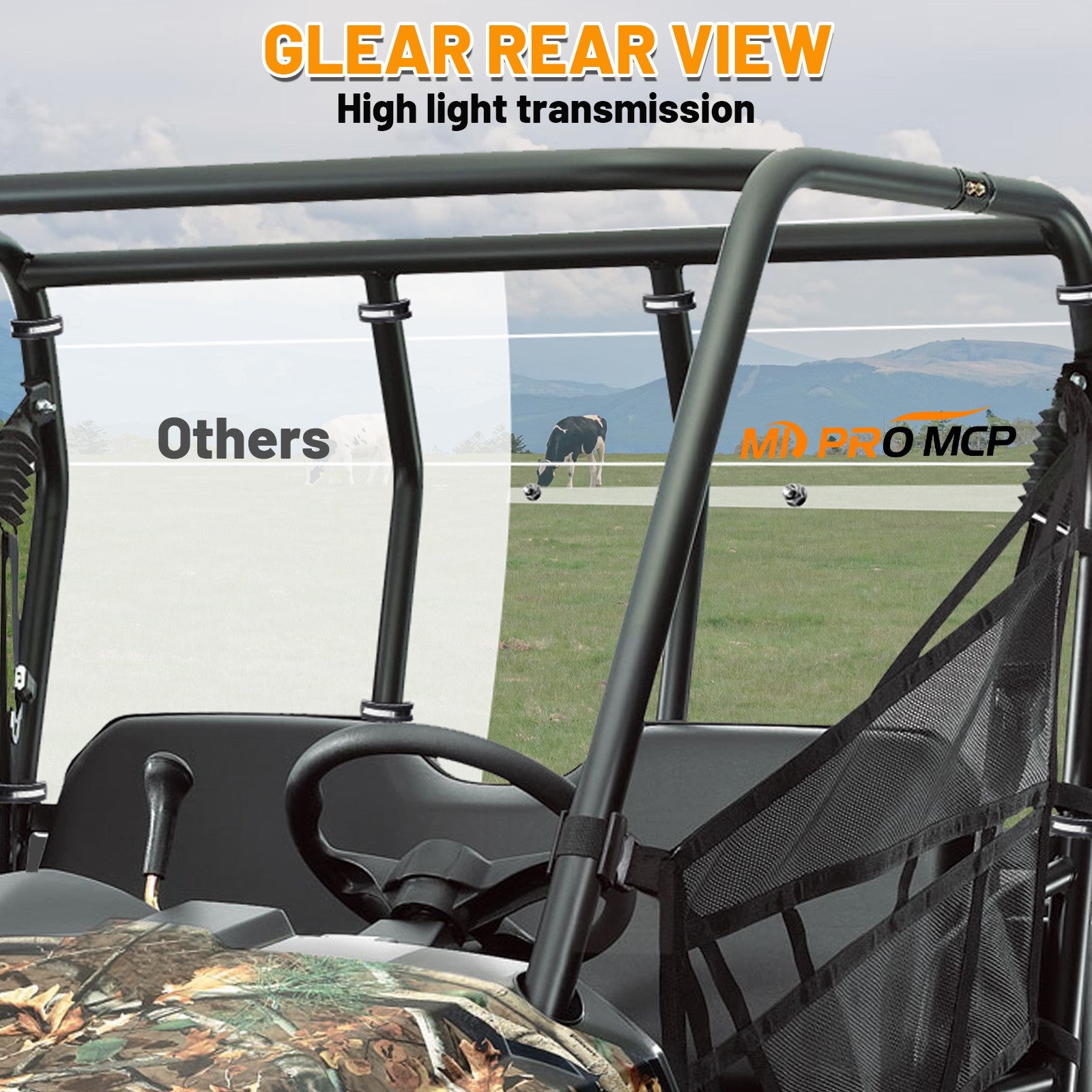 Polaris ranger midsize rear windshield clear view