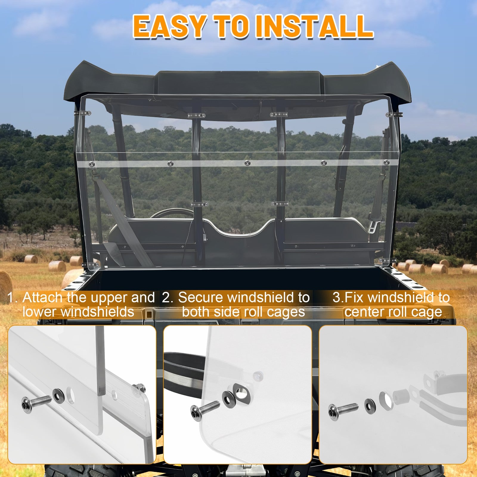 easy to install the polaris ranger midsize rear windshield