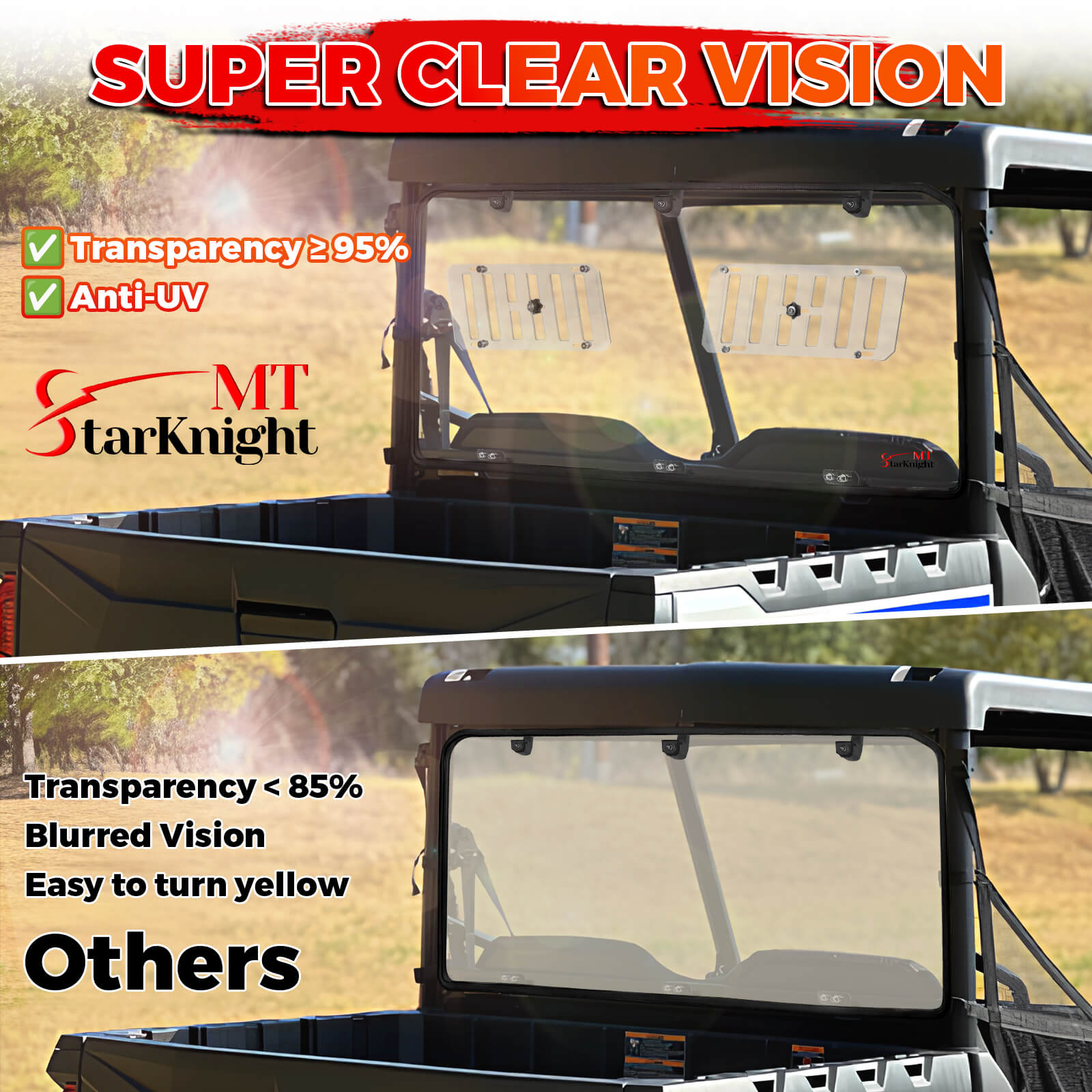 polaris ranger midsize 570 vent rear windshield clear vision