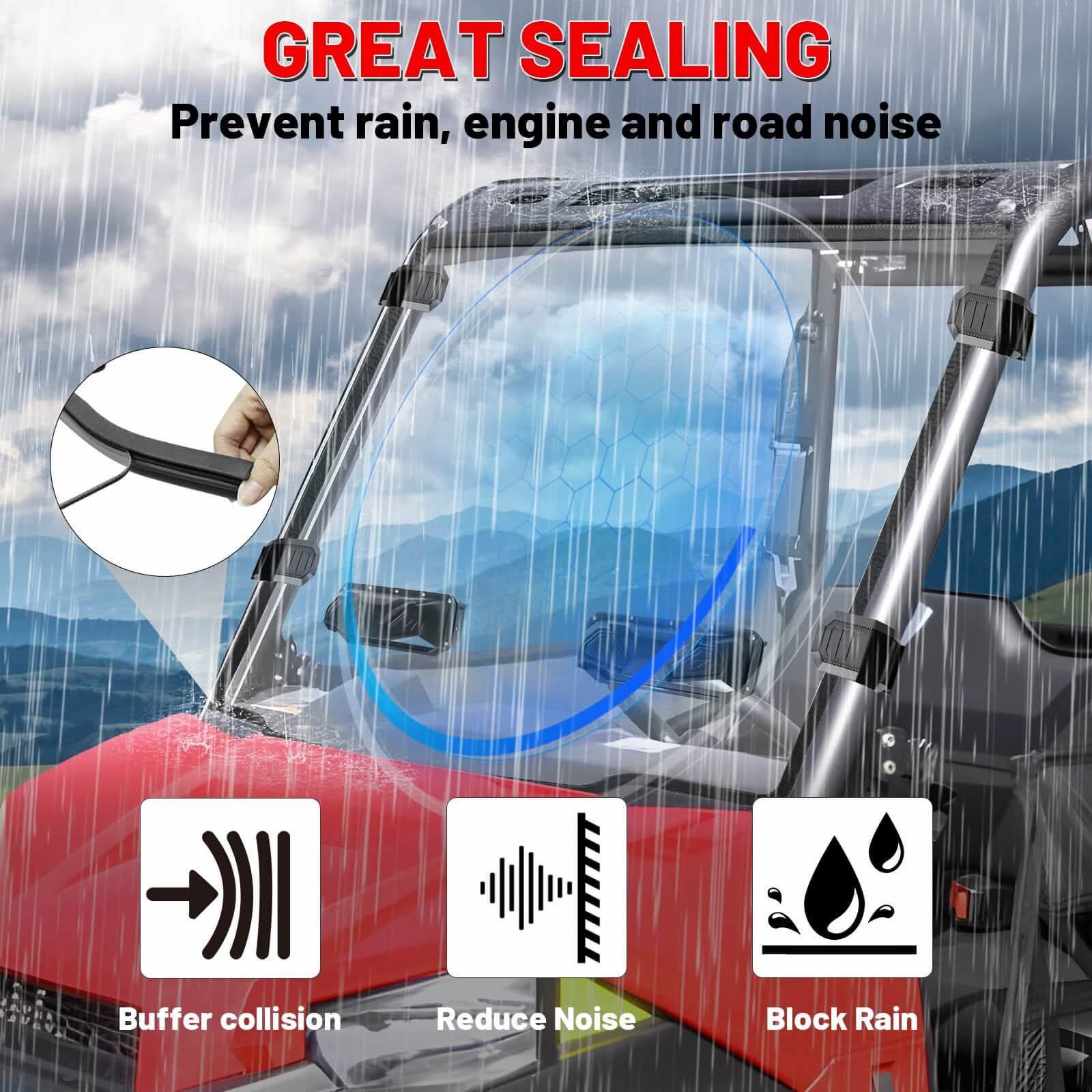 Polaris ranger midsize 500 vent windshiled use great sealing