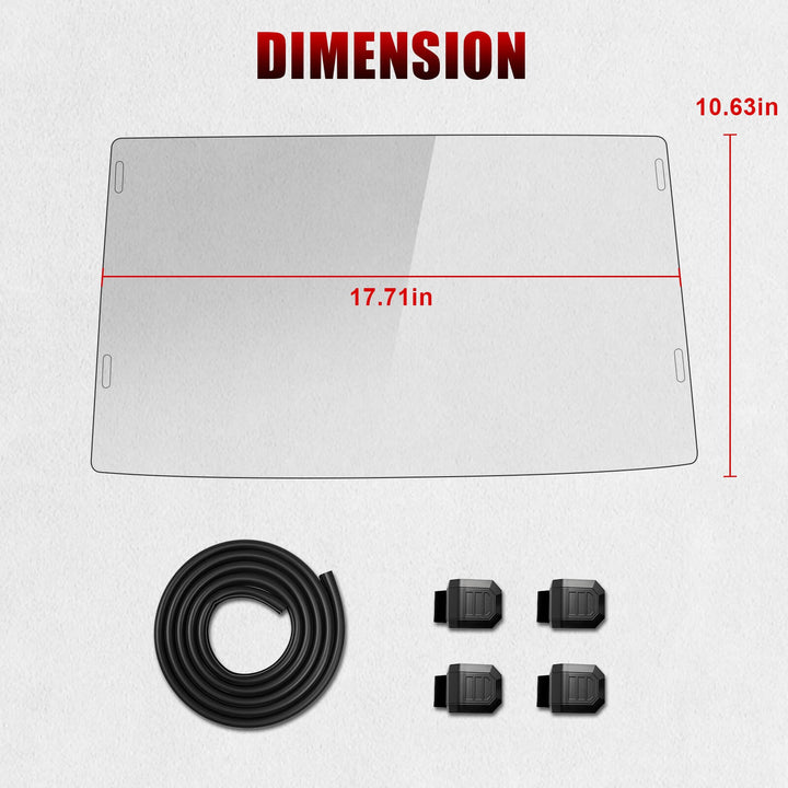 Polaris Ranger crew sp 570 windshield kit with dimensions 
