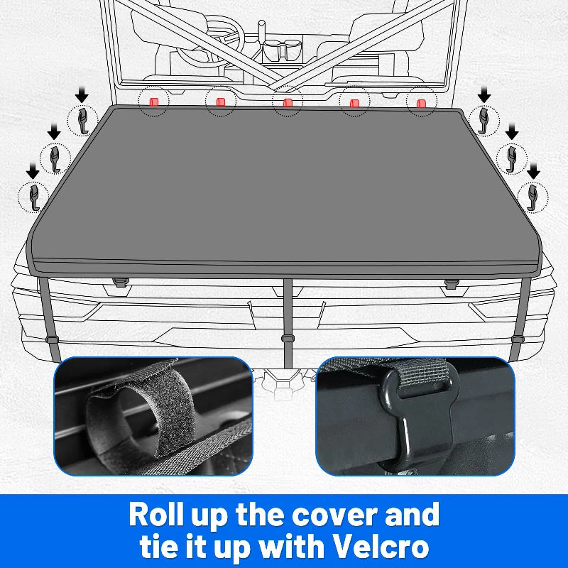 roll up the polaris ranger bed cover