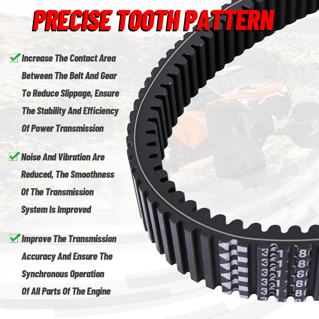 Polaris ranger xp 1000 drive belt precise tooth pattern 
