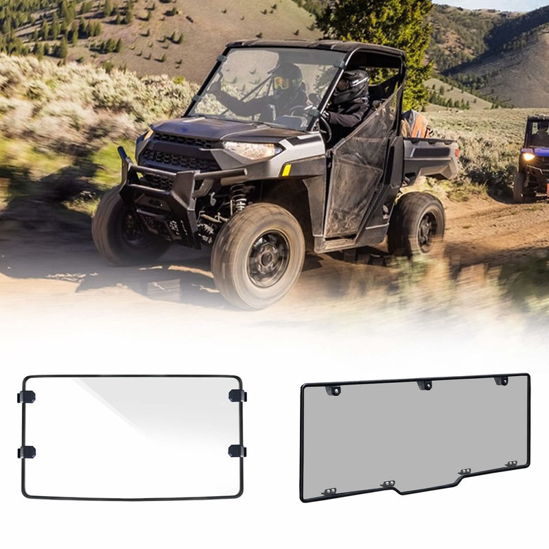 Starknightmt polarid ranger xp 900 front and rear smoked windshield