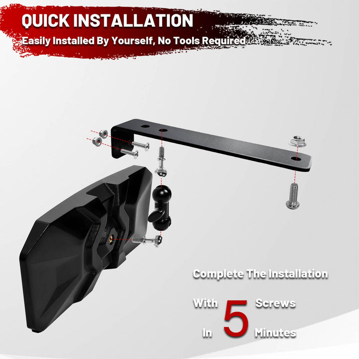 quick to install ranger xp 1000 rear view mirror
