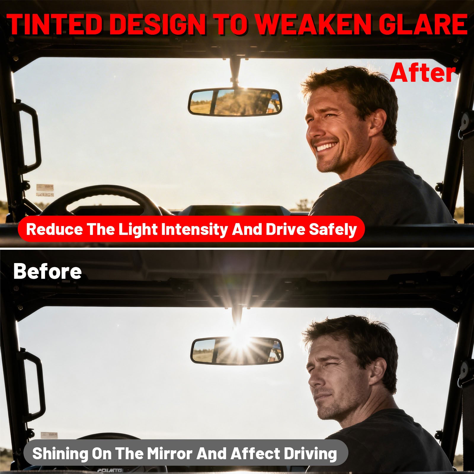 Polaris Ranger xp 1000 tint rear windshield Weaken glare