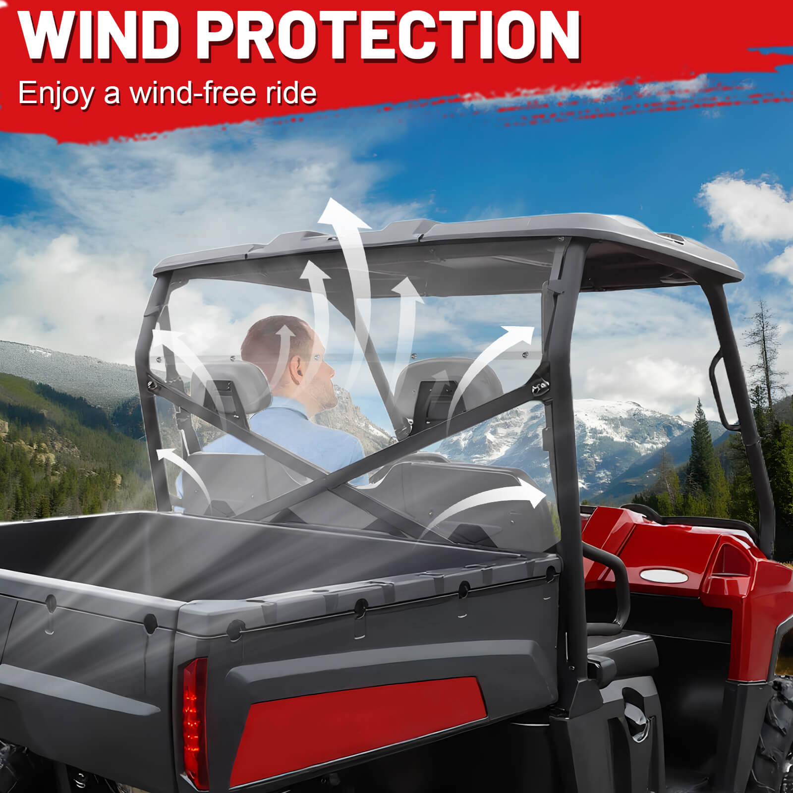 wind protection of ranger xp 800 rear windshield