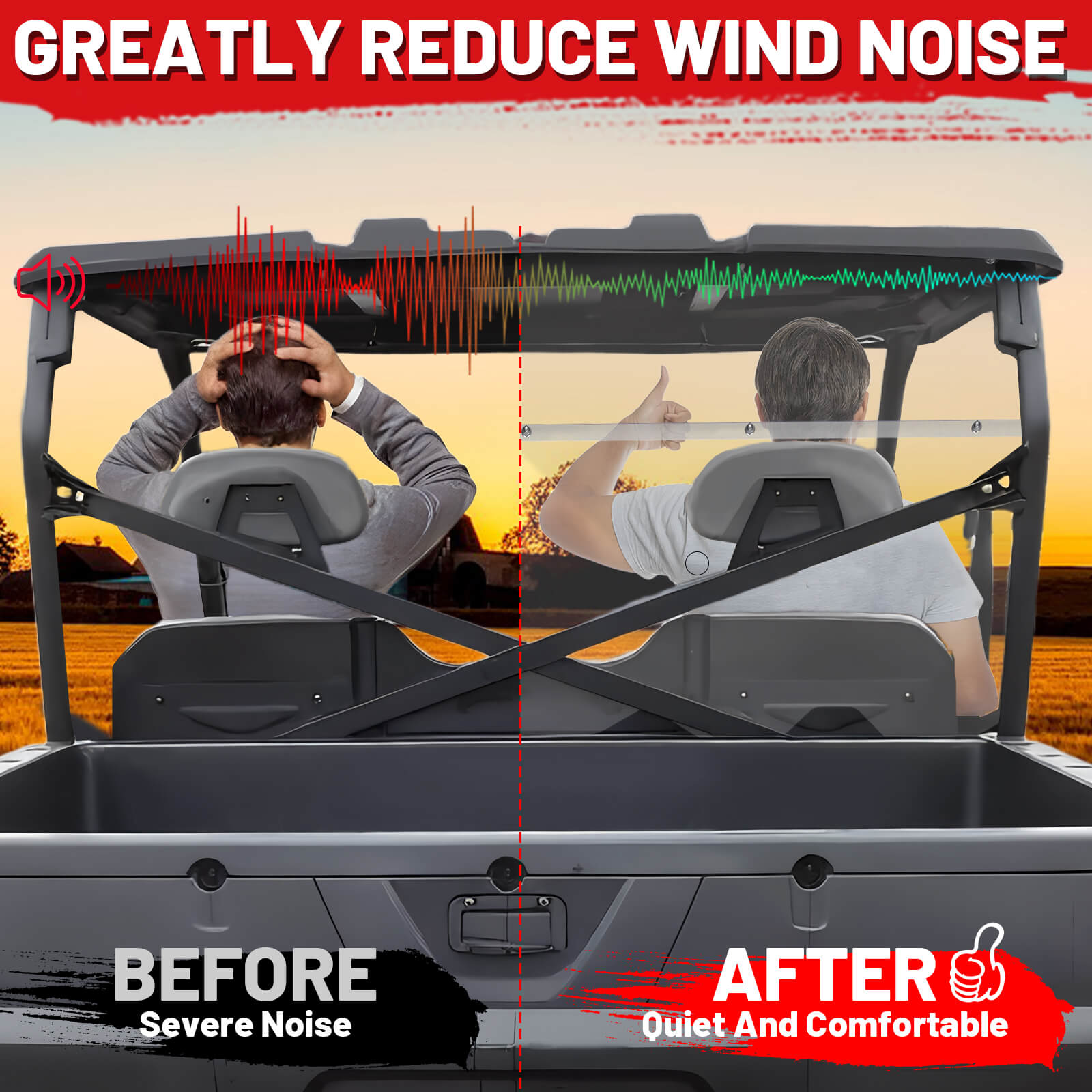 polaris ranger xp 800 rear windshield reduce wind noise