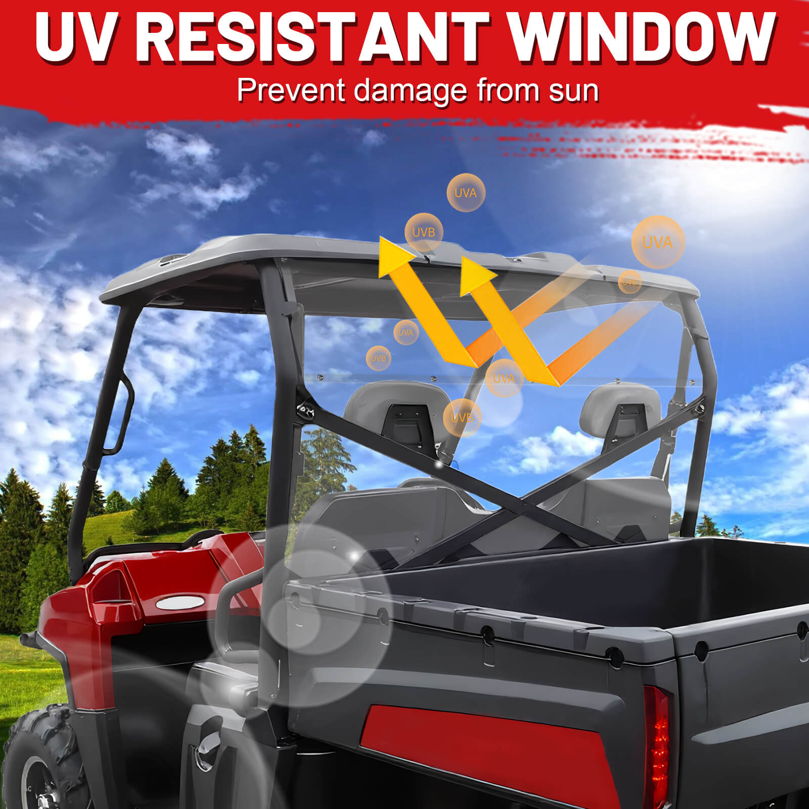 polaris ranger xp 800 rear windshield UV resistant