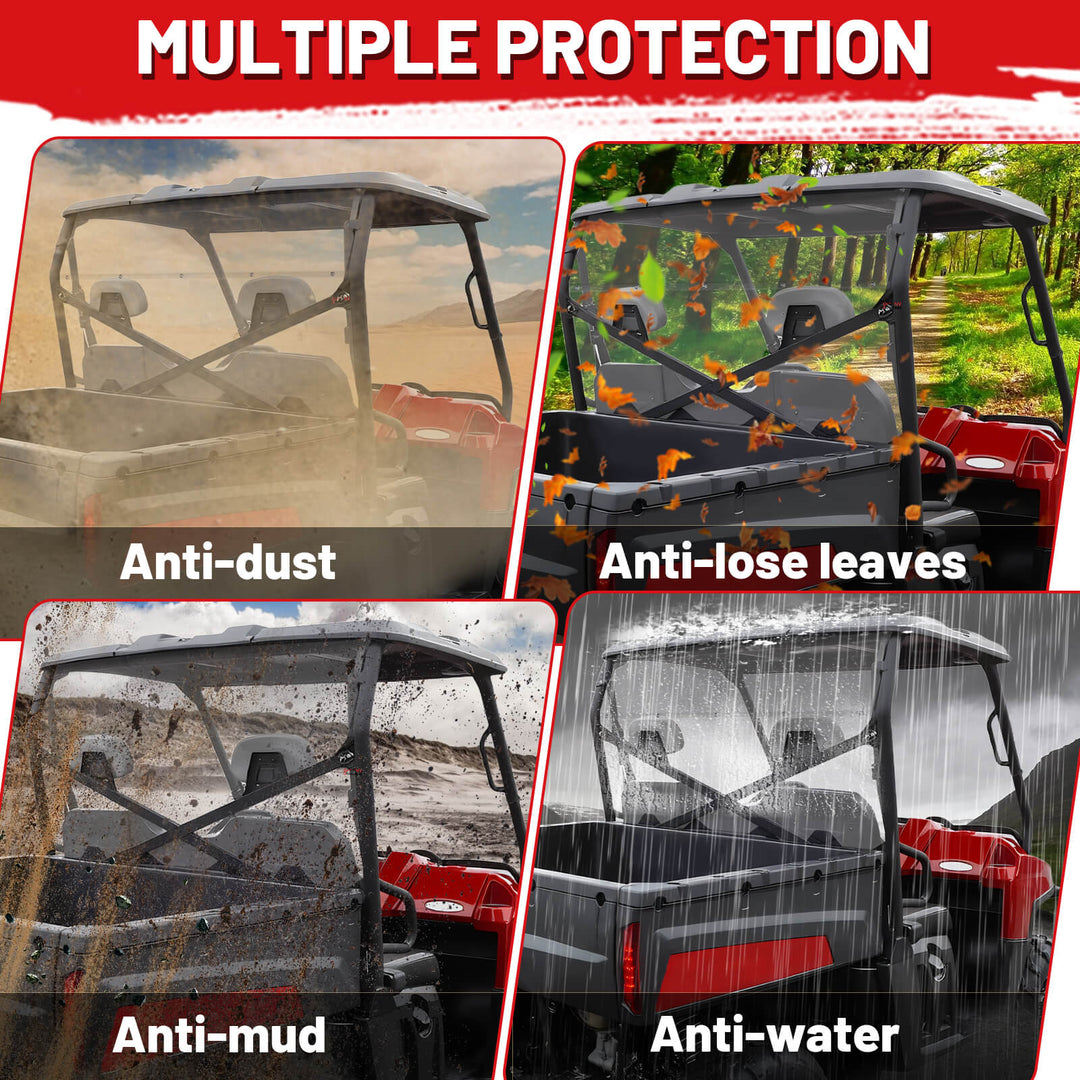 multiple protection of ranger xp 800 rear windshield