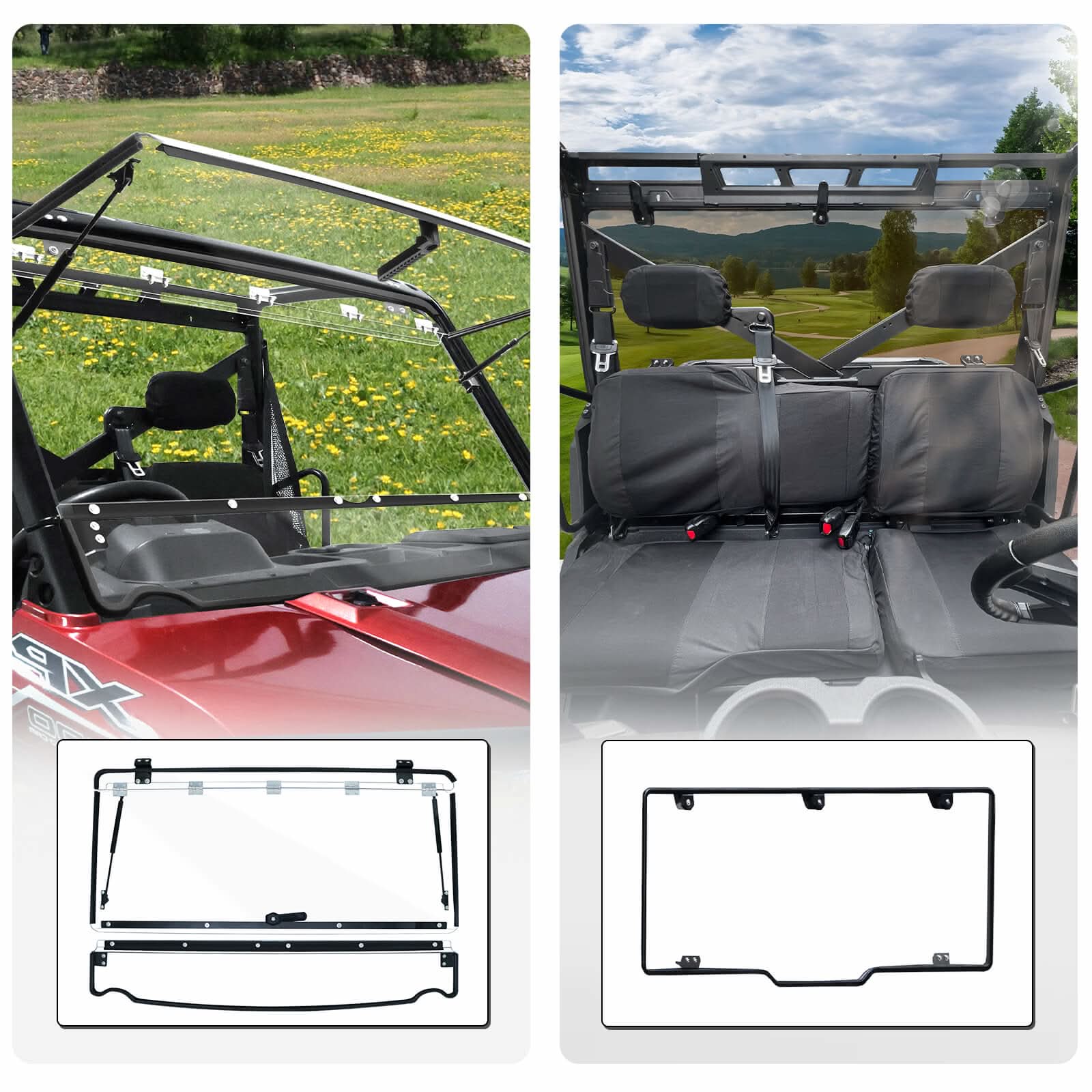 StarknightMT ranger crew xp 1000 flip and rear windshields