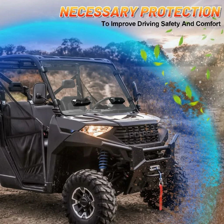 Polaris ranger xp 1000 front windshield improve driving safety
