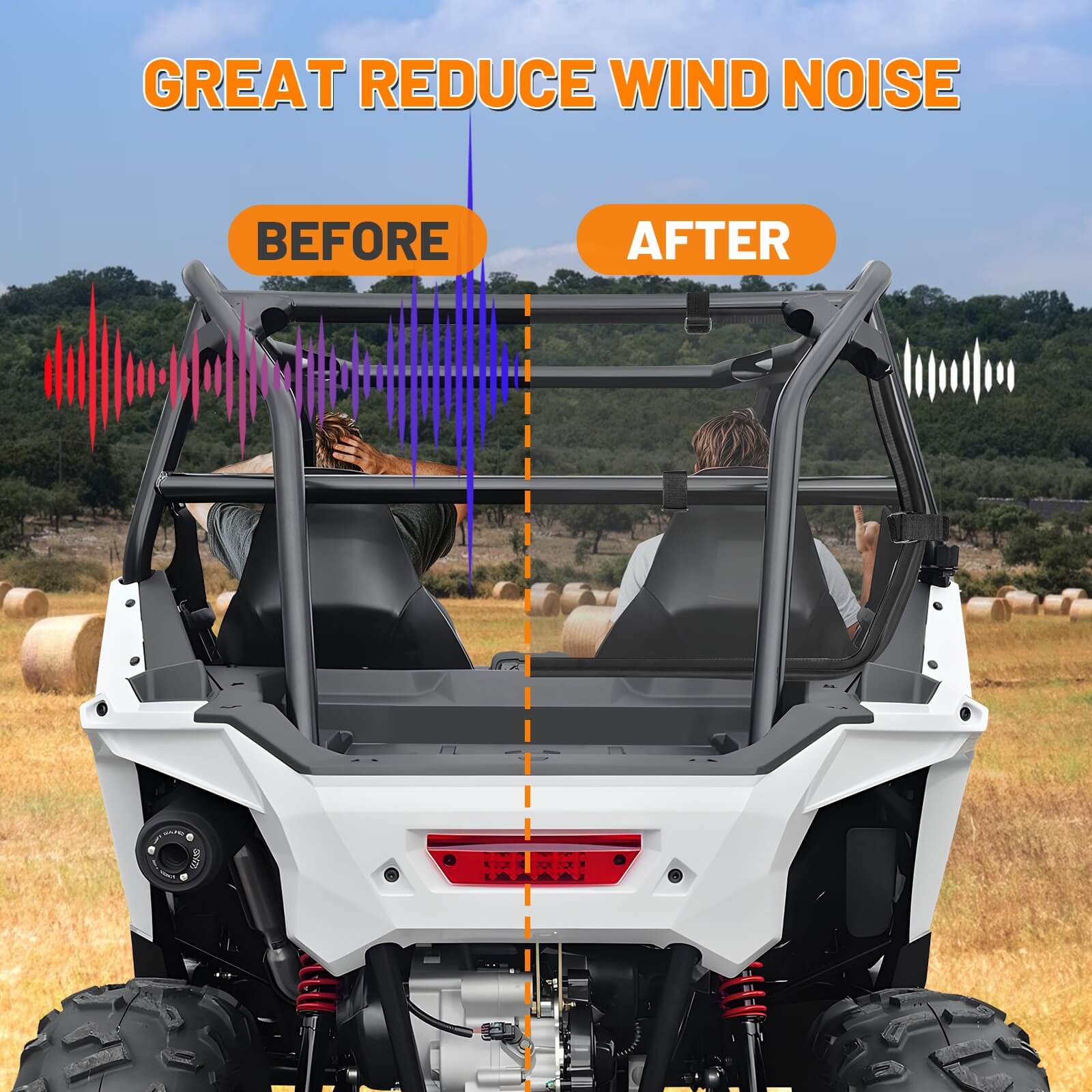 RZR 200 rear windshield reduce wind noise