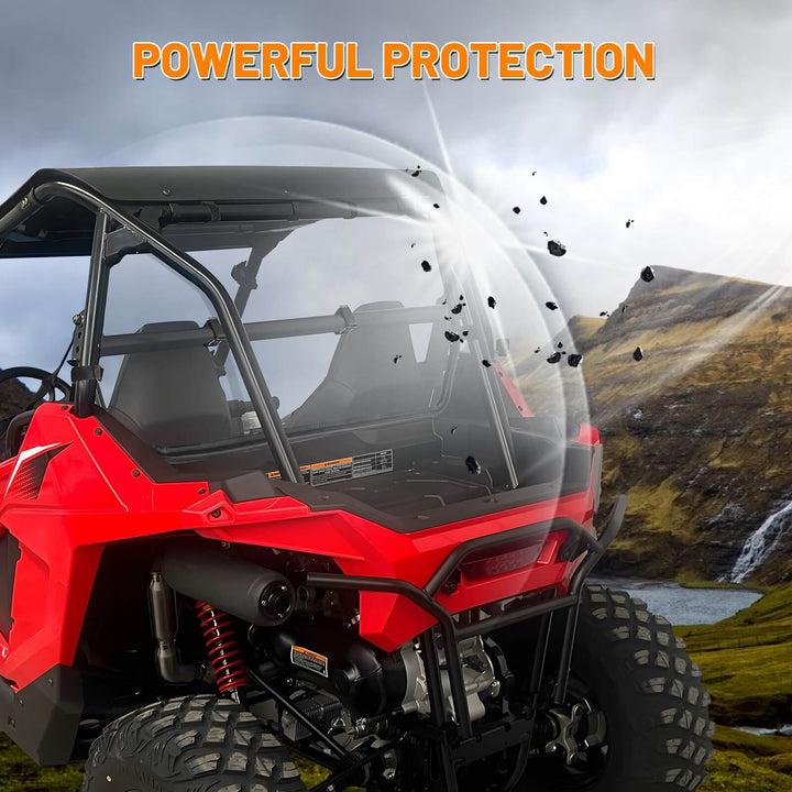 RZR 200 rear windshield give powerful protection