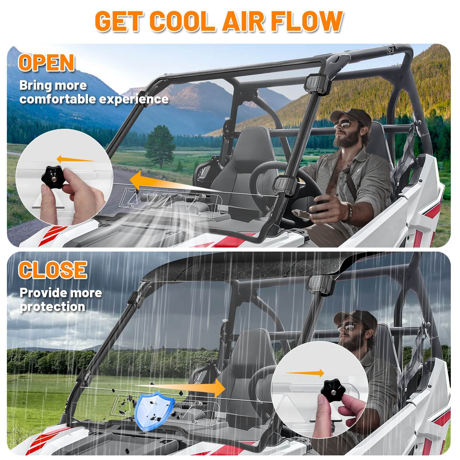 RZR 200 vent windshied get cool air flow