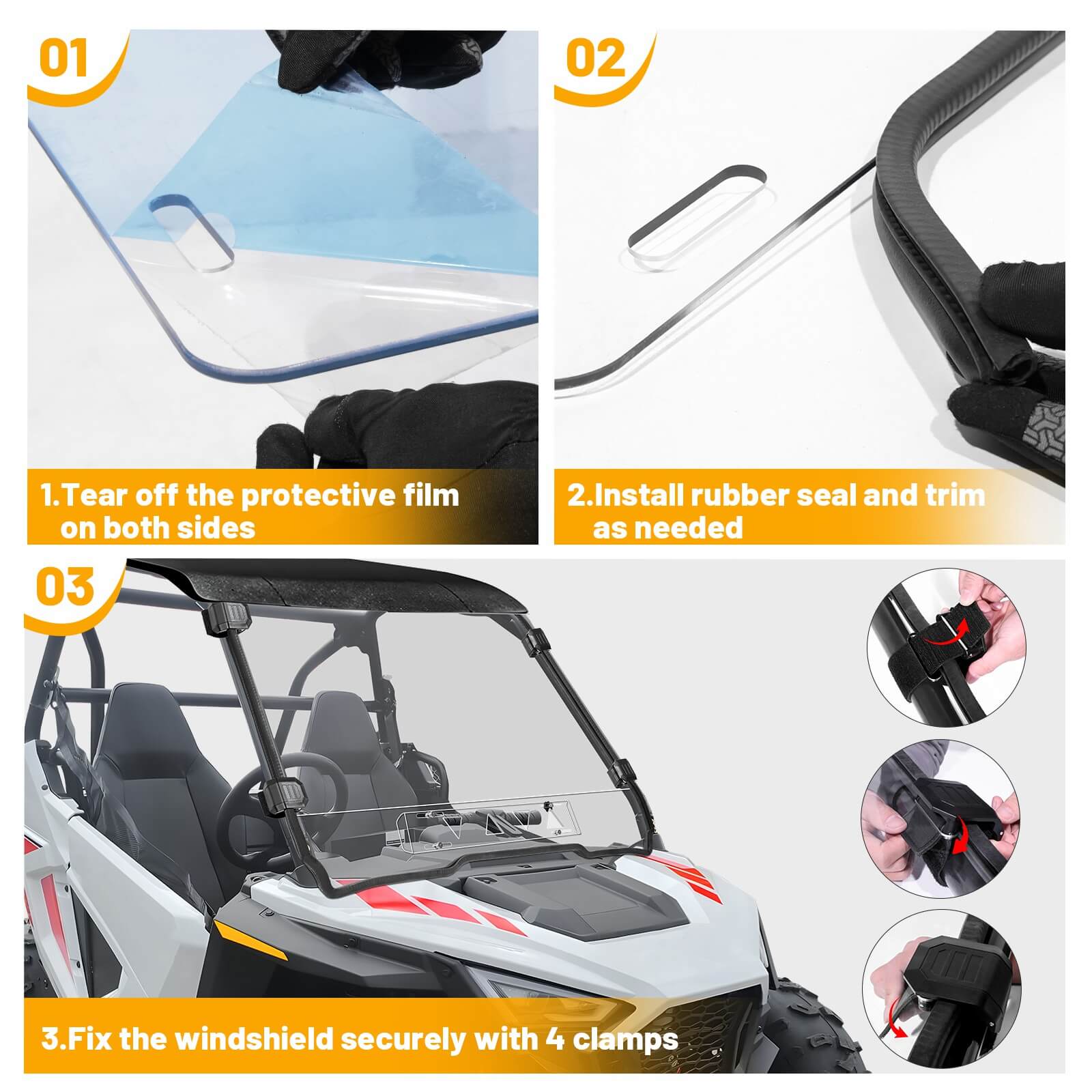 RZR 200 vent windshield install steps