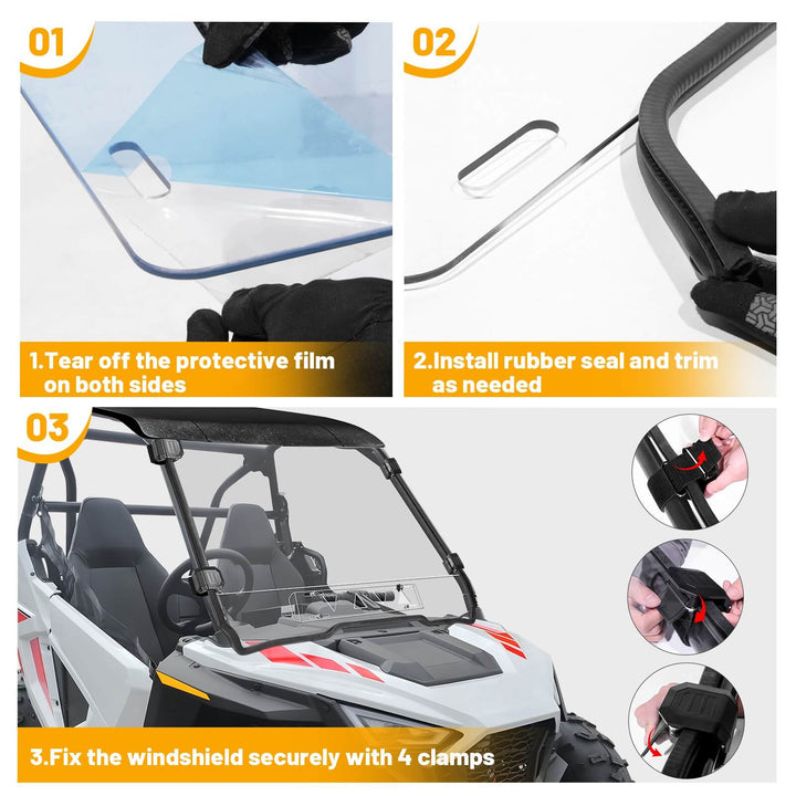 RZR 200 vent windshield install steps