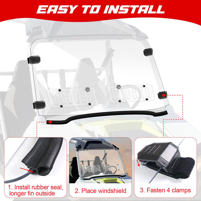 easy to install the RZR Vented windshield