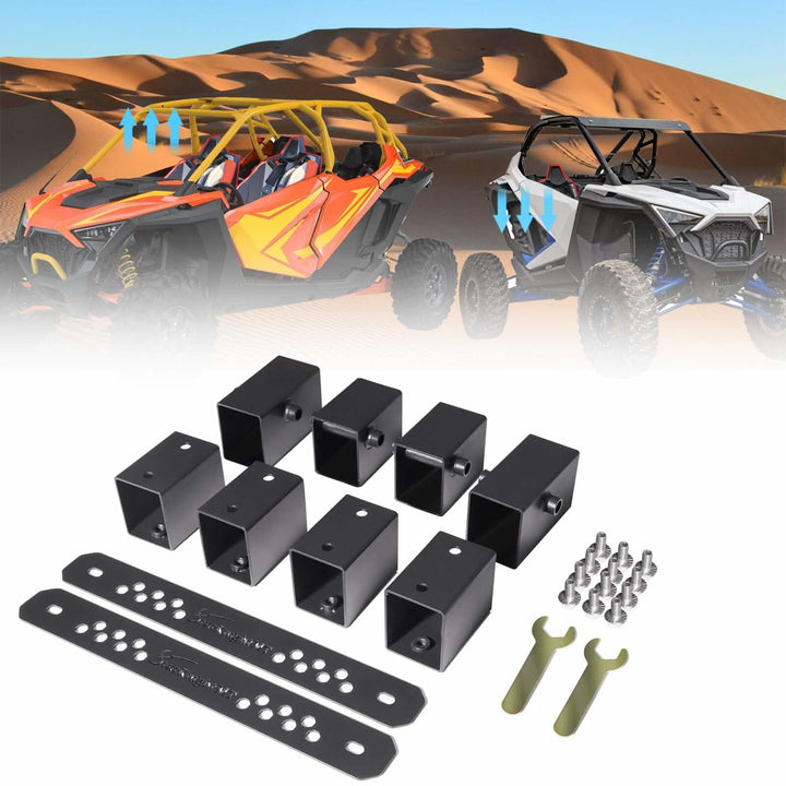 2" Polaris RZR Pro XP Seat Risers (8PCS Black)