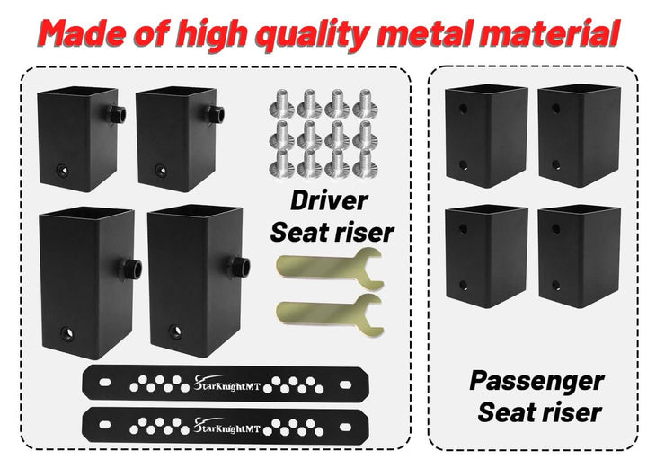 2" Polaris RZR Pro XP Seat Risers (8PCS Black)