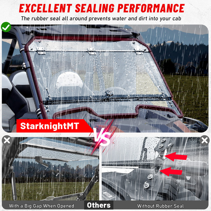 polaris rzr xp 1000 filp windshield excllent sealing 