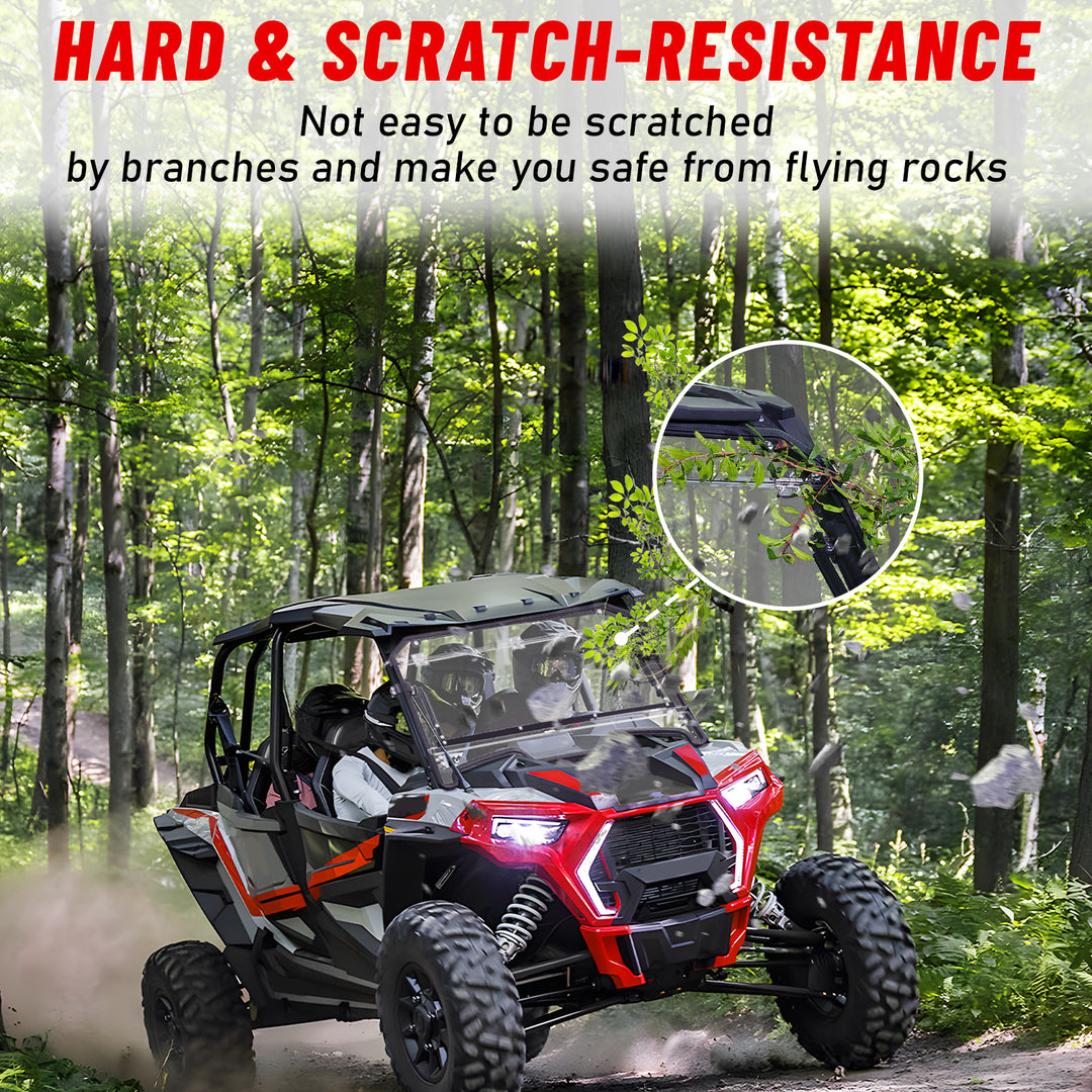rzr xp turbo flip windshield hard &amp; scratch-resistance