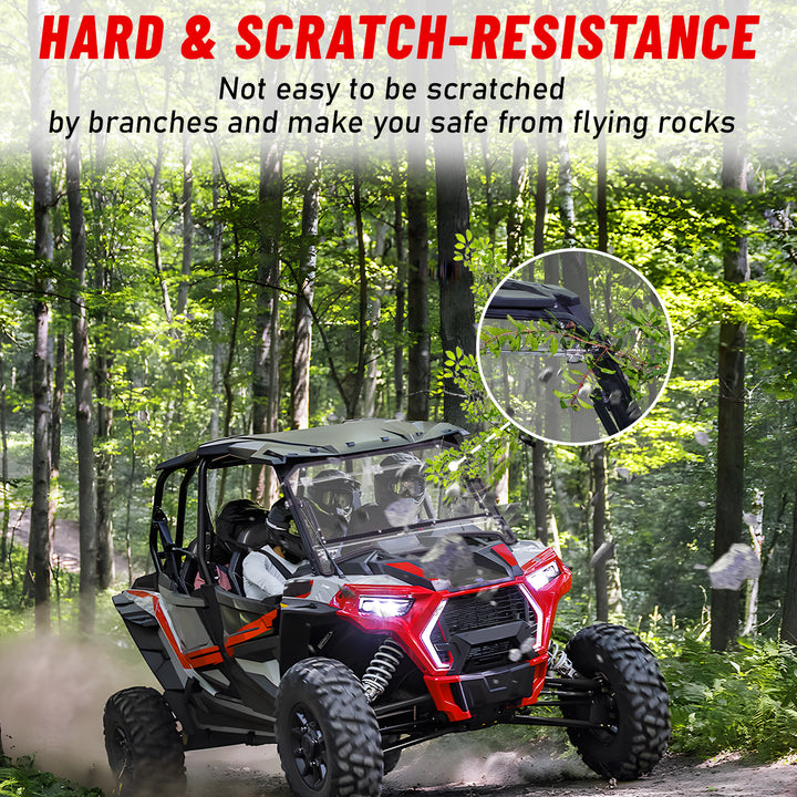 rzr xp turbo flip windshield hard &amp; scratch-resistance