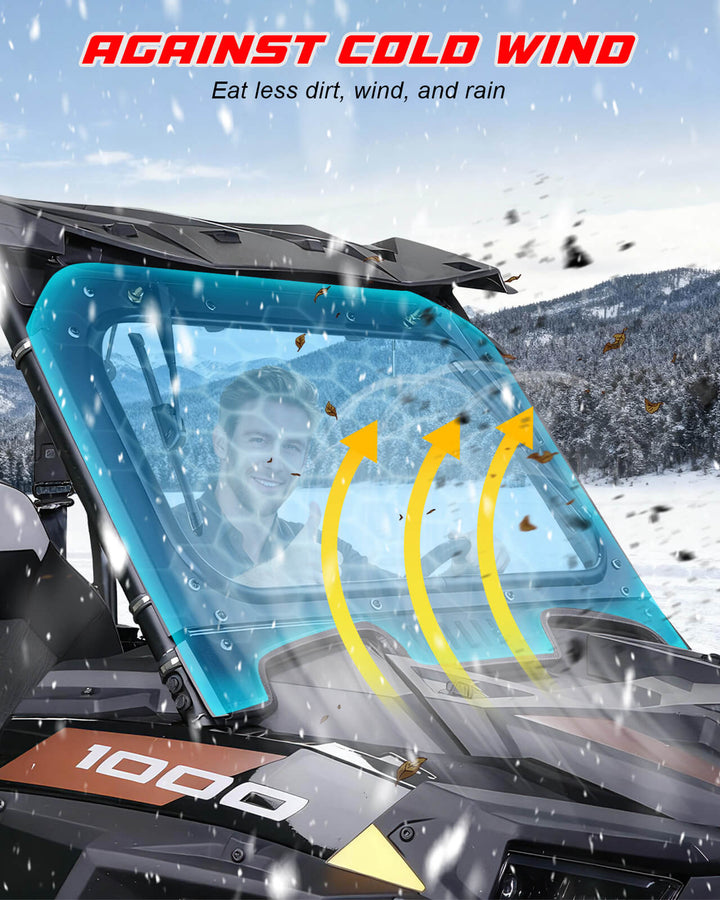 2023 RZR XP 1000 Glass Windshield against cold wind