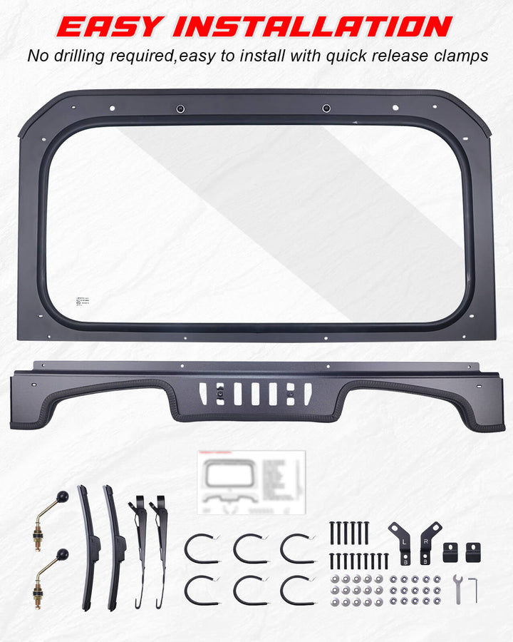 Easy to install 2019-2023 Polaris RZR XP 1000 glass windshield