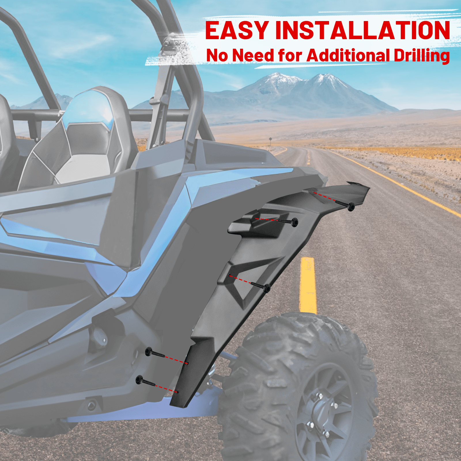 thumbnail image 2 of Polaris RZR 1000 Turbo Left Rear Fender Flare – OEM 5439762-070 (Fits XP 4 Models) 2 of 6