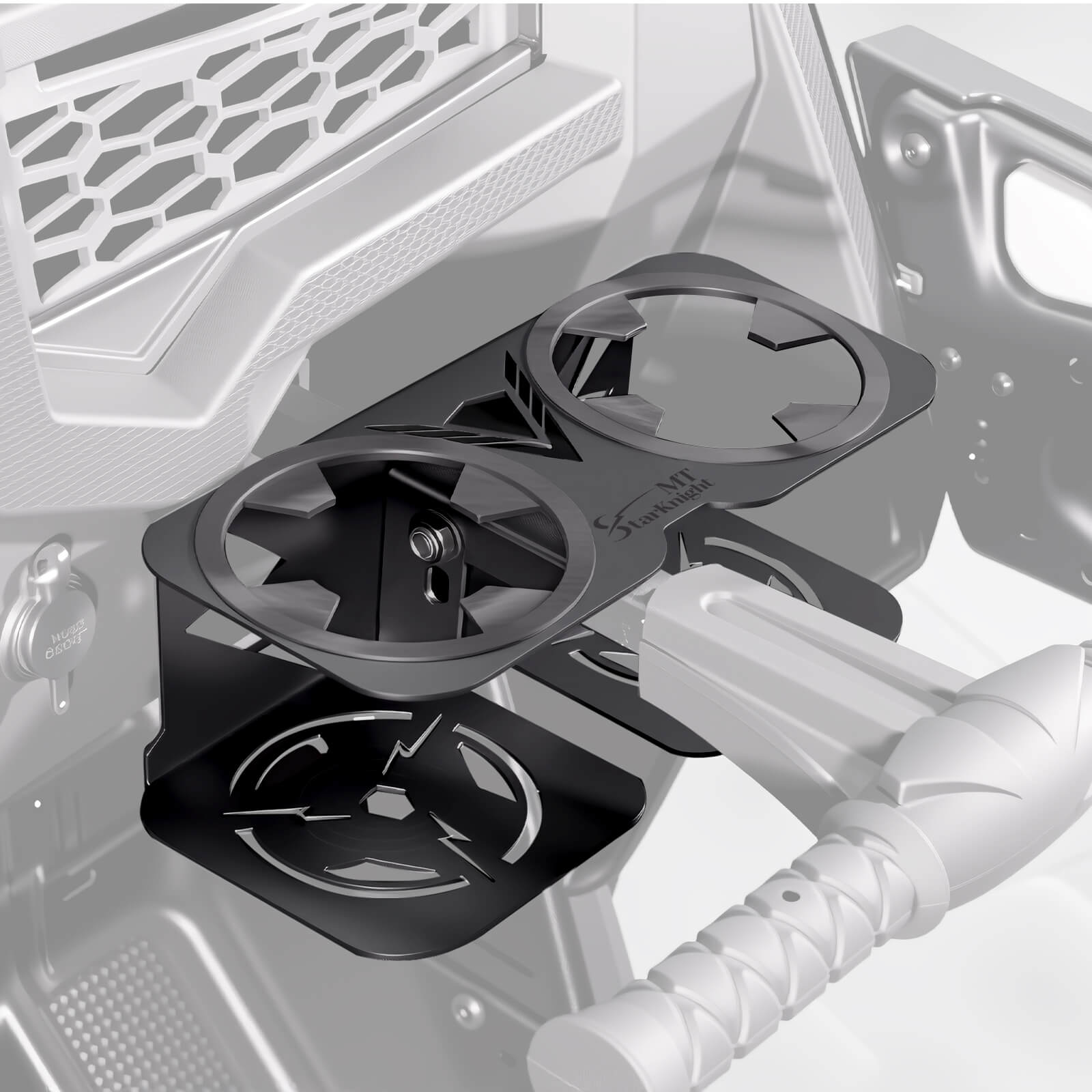 Poalris rzr upgraded grab bar cup holder 