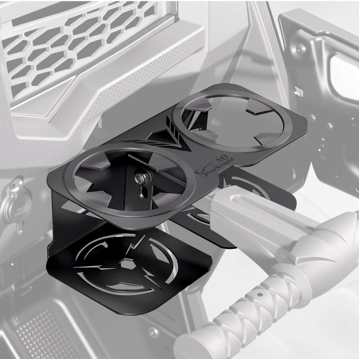 Poalris rzr upgraded grab bar cup holder 